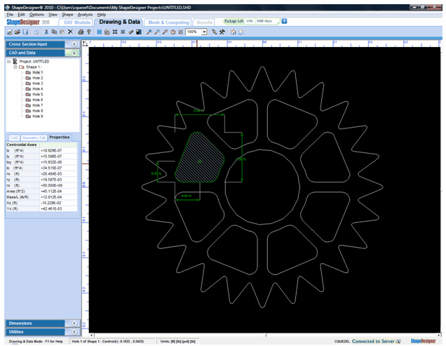 Step-By-Step Description > Selecting Shapes and Holes